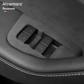 غطاء زر مفتاح النافذة المصنوع من مادة ألكانتارا Tesla Model 3/Y (2017-2023)-للقيادة باليد اليسرى